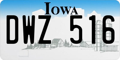 IA license plate DWZ516