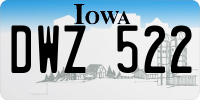 IA license plate DWZ522