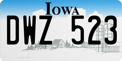 IA license plate DWZ523