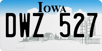 IA license plate DWZ527