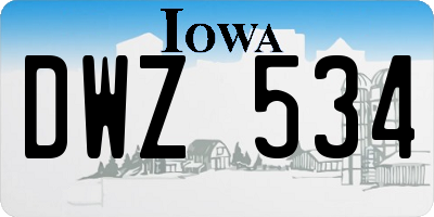 IA license plate DWZ534