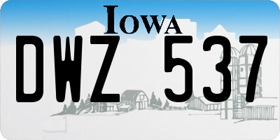 IA license plate DWZ537