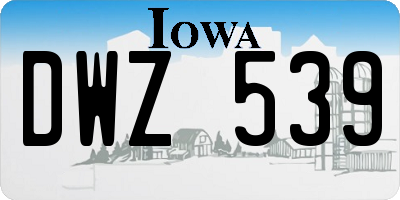 IA license plate DWZ539