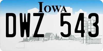 IA license plate DWZ543
