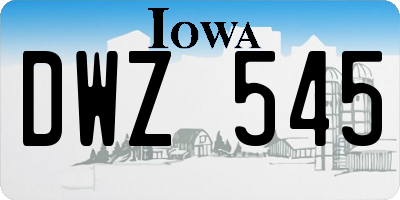 IA license plate DWZ545