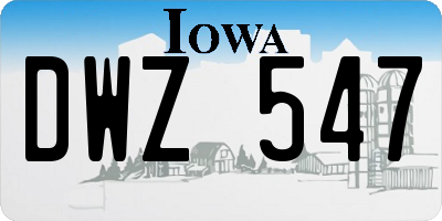 IA license plate DWZ547