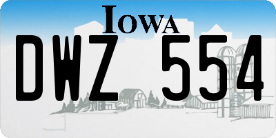 IA license plate DWZ554