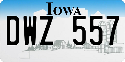 IA license plate DWZ557