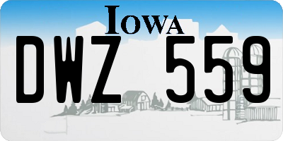 IA license plate DWZ559