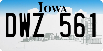 IA license plate DWZ561