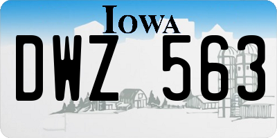 IA license plate DWZ563