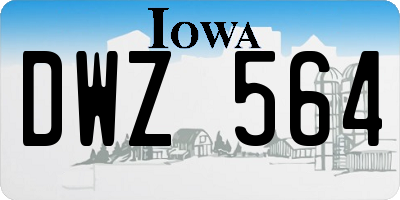 IA license plate DWZ564