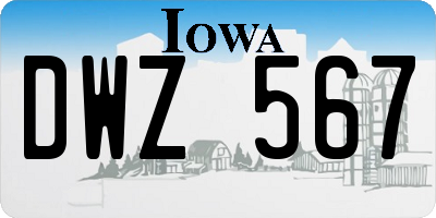 IA license plate DWZ567