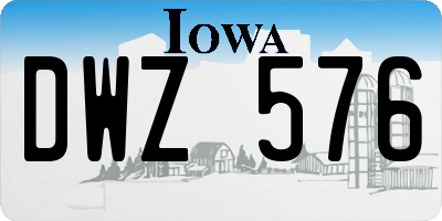 IA license plate DWZ576