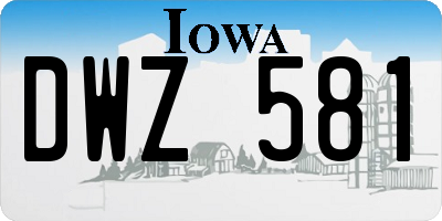 IA license plate DWZ581