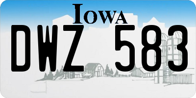 IA license plate DWZ583