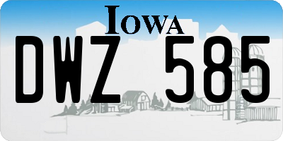 IA license plate DWZ585