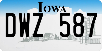 IA license plate DWZ587