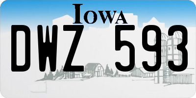 IA license plate DWZ593