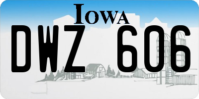 IA license plate DWZ606