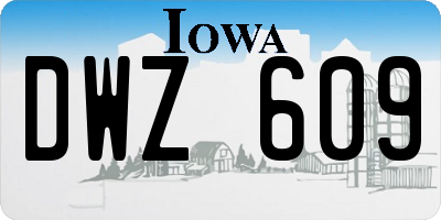 IA license plate DWZ609