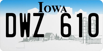 IA license plate DWZ610