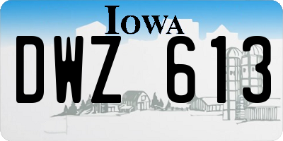 IA license plate DWZ613