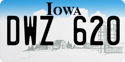 IA license plate DWZ620