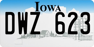 IA license plate DWZ623