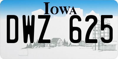 IA license plate DWZ625