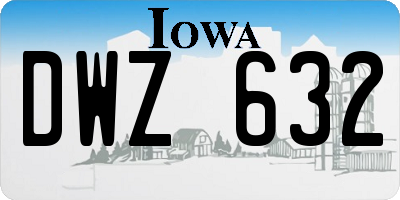 IA license plate DWZ632
