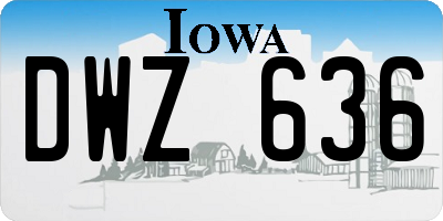 IA license plate DWZ636