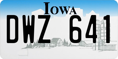 IA license plate DWZ641