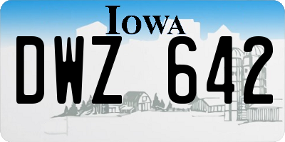 IA license plate DWZ642