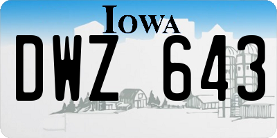 IA license plate DWZ643