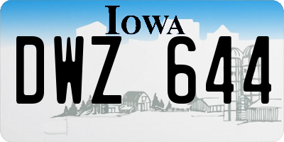 IA license plate DWZ644