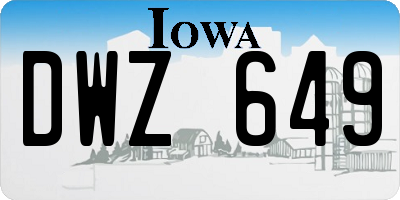 IA license plate DWZ649