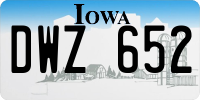 IA license plate DWZ652