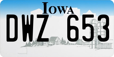IA license plate DWZ653