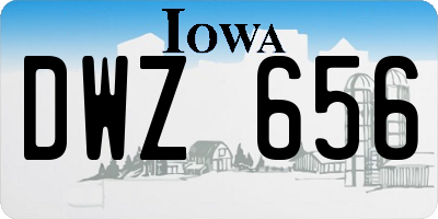 IA license plate DWZ656