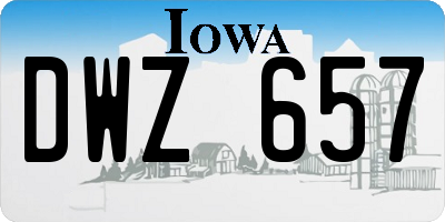 IA license plate DWZ657