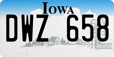 IA license plate DWZ658
