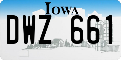 IA license plate DWZ661