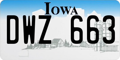 IA license plate DWZ663