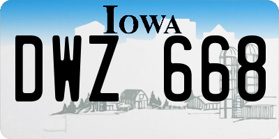 IA license plate DWZ668