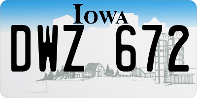 IA license plate DWZ672