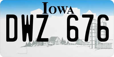 IA license plate DWZ676