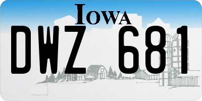IA license plate DWZ681