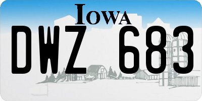 IA license plate DWZ683