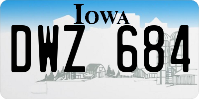 IA license plate DWZ684